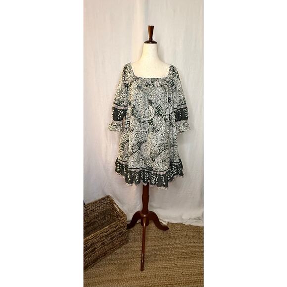 Cleobella Dresses & Skirts - Cleobella Anila Grey Pink and White Bloc Print Mini 
Size XS